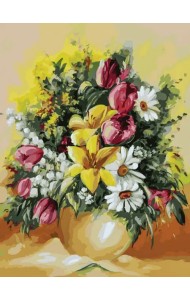 Живопись на холсте. Душистый букет