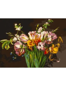 Живопись на холсте. Голландские тюльпаны