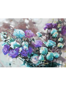 Живопись на холсте. Ноктюрн с розами