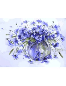 Живопись на холсте. Василёчки-васильки