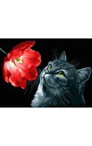 Живопись на холсте. Тюльпан