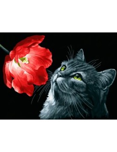 Живопись на холсте. Тюльпан