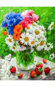Живопись на холсте Дачные цветочки