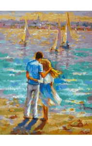 Живопись на холсте. Влюбленные