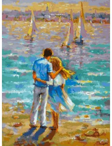 Живопись на холсте. Влюбленные