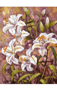 Живопись на холсте. Нормандские лилии