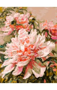 Живопись на холсте. Нежный пион