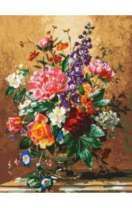 Живопись на холсте. Роскошный букет