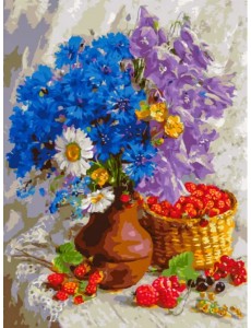 Живопись на холсте Васильки и колокольчики