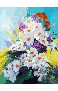 Живопись на холсте. Счастье в ромашках