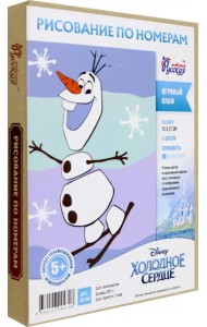 Рисование по номерам на холсте (мини). Игривый Олаф