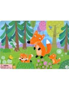 Пазл-21 Лисята, в рамке Пазл-21 Лисята, в рамке