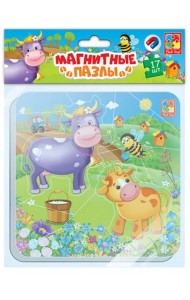 Магнитные пазлы Корова и теленок