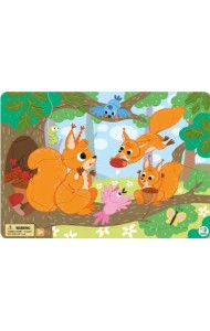 Пазл-21 Белочки, в рамке