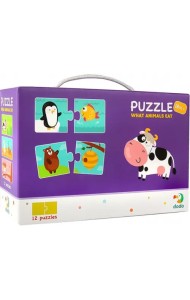 Пазл-парочки Кто что ест, 24 элемента