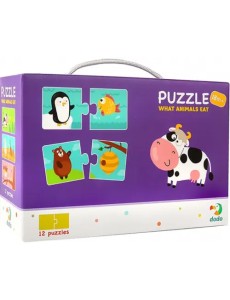 Пазл-парочки Кто что ест, 24 элемента