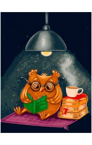 Живопись на холсте. Умная сова