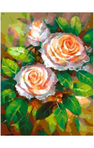 Живопись на холсте. Ноктюрн с розами