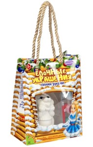 Елочное украшение Кролик в свитере, роспись