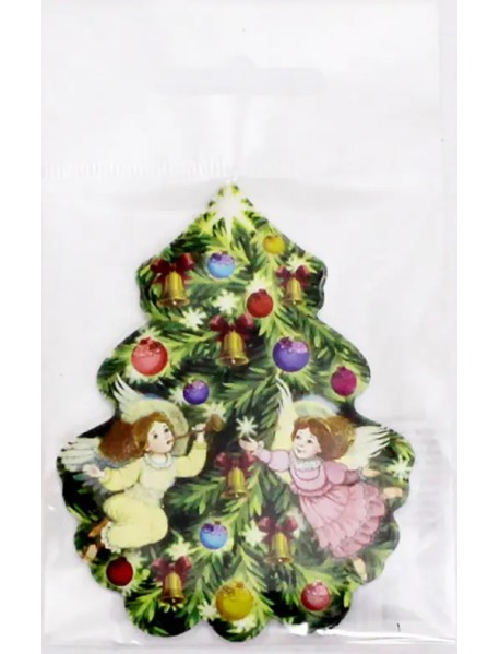 Магнит мягкий. Ёлка с ангелами