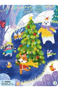 Пазл в рамке. Зверята на коньках