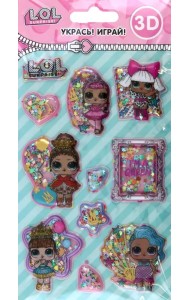 Наклейки объемные с конфетти. Шейк Королевы