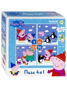 Peppa Pig. Пазл 4 в 1. Снежное веселье