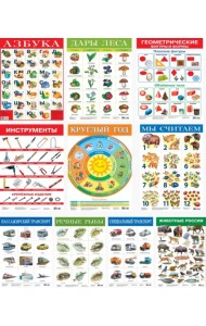 Комплект из 10 обучающих плакатов для детей 4-5 лет