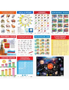 Комплект из 10 обучающих плакатов для детей 5-7 лет Комплект из 10 обучающих плакатов для детей 5-7 лет
