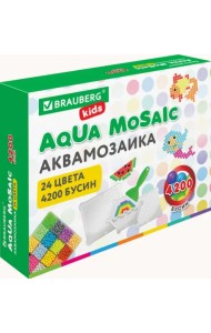 Аквамозаика, 24 цвета, 4200 бусин, с трафаретами, инструментами и аксессуарами