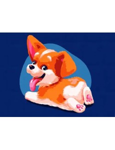 Картина по номерам на холсте с подрамником. Малыш Корги Картина по номерам на холсте с подрамником. Малыш Корги