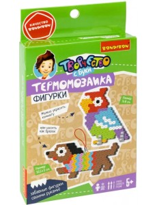 Термомозаика Собака и попугай, 2 фигурки-брелока Термомозаика Собака и попугай, 2 фигурки-брелока