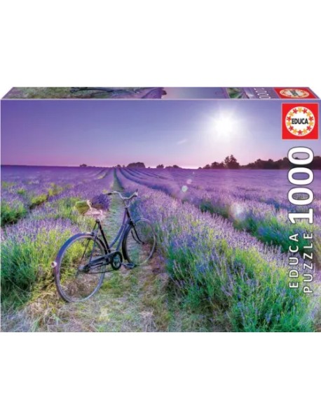 Пазл-1000 Велосипед в лавандовом поле
