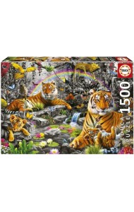 Пазл-1500 Тигры в джунглях
