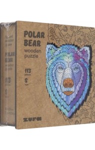 Деревянный пазл с двухслойной крышкой Медведь, 113 деталей
