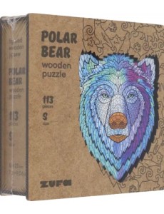 Деревянный пазл с двухслойной крышкой Медведь, 113 деталей Деревянный пазл с двухслойной крышкой Медведь, 113 деталей