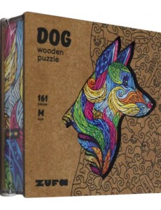 Деревянный пазл с двухслойной крышкой Собака, 161 деталь Деревянный пазл с двухслойной крышкой Собака, 161 деталь
