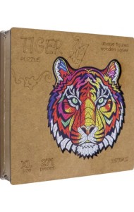 Деревянный пазл с двухслойной крышкой Тигр, 271 деталь