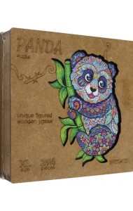 Деревянный пазл с двухслойной крышкой Панда, 294 детали