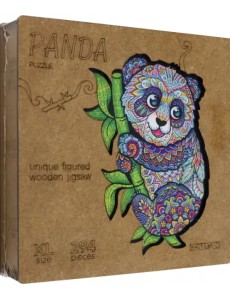 Деревянный пазл с двухслойной крышкой Панда, 294 детали Деревянный пазл с двухслойной крышкой Панда, 294 детали