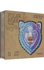 Деревянный пазл с двухслойной крышкой Медведь, 177 деталей