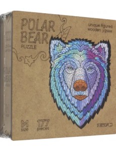 Деревянный пазл с двухслойной крышкой Медведь, 177 деталей