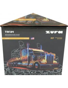 Деревянный фигурный пазл Тягач, 137 деталей