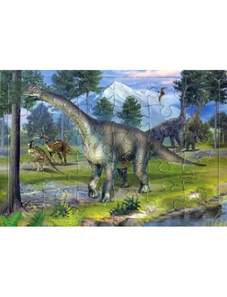 Пазл Динозавр Бронтозавр, 30 элементов
