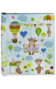 Фотоальбом Жирафики на голубом, магнитные листы, гребень