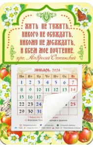 Календарь-магнит с отрывным блоком на 2024 год Жить не тужить