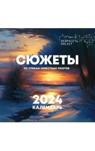 Сюжеты по стихам известных поэтов. Нейросеть рисует. Календарь на 2024 год