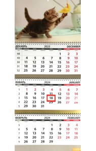 Календарь квартальный на 2024 год Котята. Игра