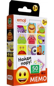 Настольная игра Эмоджи. Мемо. Монстры, черная
