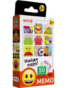 Настольная игра Эмоджи. Мемо. Монстры, черная